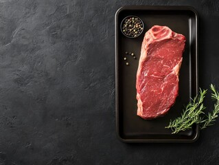 Fresh Striploin Steak for Grilling Preparation