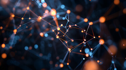 Poster - connected professionals abstract network illustrates business contacts corporate relationships strat