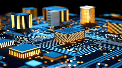 Poster - futuristic technology circuit board design concept