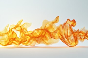 Aufkleber - Abstract orange smoke wave on white isolated background.