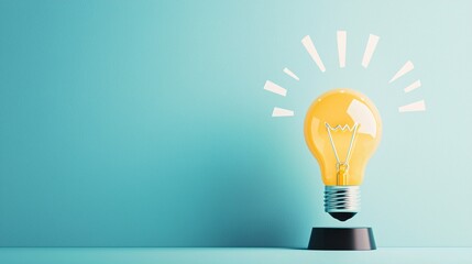 Aufkleber - light bulb with a trophy, ideas leading to winning growth, flat design illustration