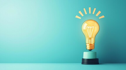 Aufkleber - light bulb with a trophy, ideas leading to winning growth, flat design illustration