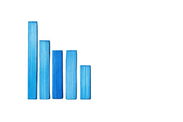 Poster - Bar graph illustration in blue tones, representing growth or data analysis.