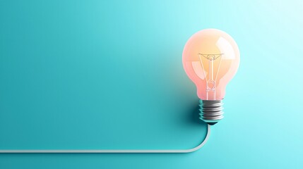 Poster - Light bulb with a road leading upwards, journey of growth through insight, flat design illustration