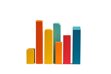 Aufkleber - Colorful bar graph representing data analysis on a white isolated background.