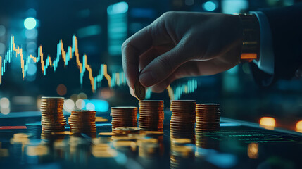 Poster - finance and investment concept, invest money, fundraising, roi return on investment
