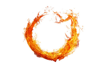 Leinwandbilder - Dynamic ring of fire with vivid flames on a black background, perfect for design and creative projects.