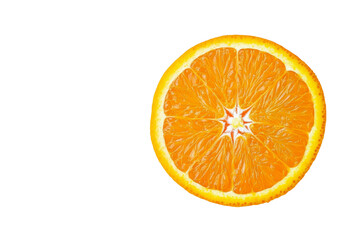 Poster - Freshly sliced orange half, vibrant color, detailed texture, isolated on a white background.