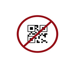 Canvas Print - Ban qrcode icon. Forbidden icon sign. Restricted symbol of scan code.