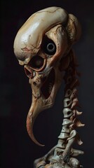 Canvas Print - Detailed 3D Render of a Creepy Alien Skull