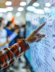 Fototapete - Close-Up of Digital Whiteboard in a Smart Classroom