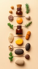 Poster - Natural Spa Elements with Essential Oils.