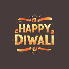 Poster - Free Vector happy Diwali lettering design generative ai,