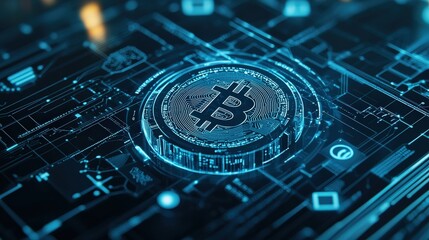 Futuristic Bitcoin Digital Currency Concept Image