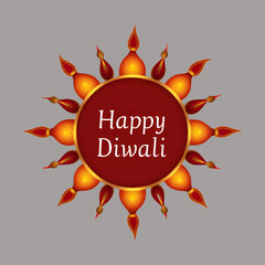 Poster - Free Vector Happy Diwali 3D Text Design, illustration generative ai