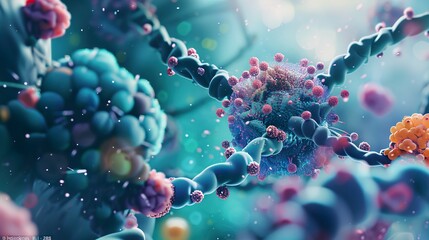 Wall Mural - microscopic view of a cell: exploring the intricate world of biology