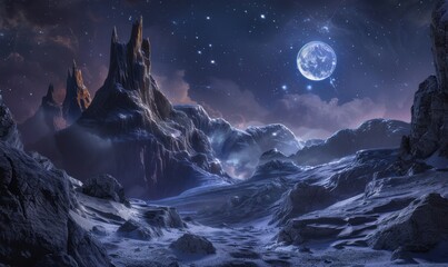 Wall Mural - lunar citadel of dreams, 4k hyperrealistic photo