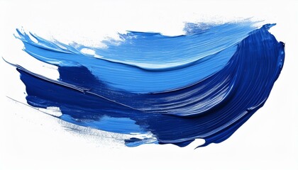 Wall Mural - blue oil brush stroke on white background; abstract art collage; modern design