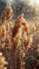 Wall Mural - Golden Grass in the Morning Light - Nature Photography