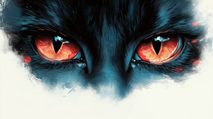 Poster - Close-up of a cat's striking eyes with vibrant colors.