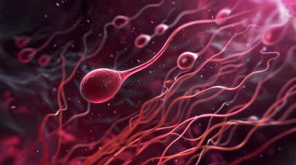 Wall Mural - microscopic view of neurons: a glimpse into the nervous system