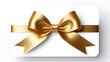 © Galeno - gift card golden ribbon bow isolated white ideal special occasions