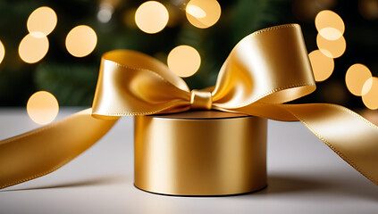 gold ribbon christmas wrapping adding festive element