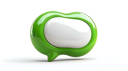 Poster - Simple speech bubble icon, vibrant green color, clear design, ideal for communication and feedback applications, engaging and modern aesthetic