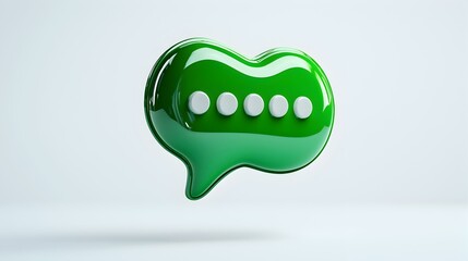 Poster - Simple comment speech bubble icon in green, representing communication and interaction in digital platforms, ideal for user feedback or chat features.