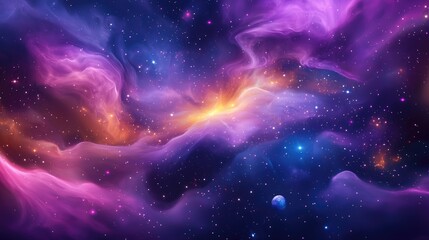 Wall Mural - Vibrant Celestial Abstract Dance in 4K