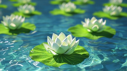 Wall Mural - Water Lily in a Pond.