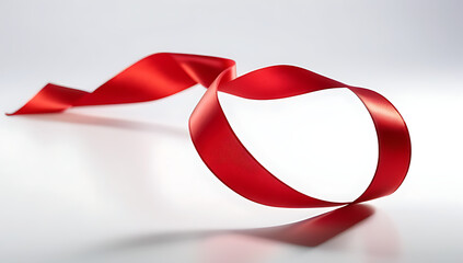 wavy red ribbon isolated white ideal festive decorations