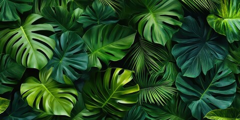 Wall Mural - Close-up of green leaves