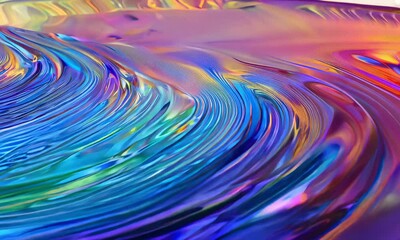 Poster - Vibrant  flowing reflection on abstract colorful background.