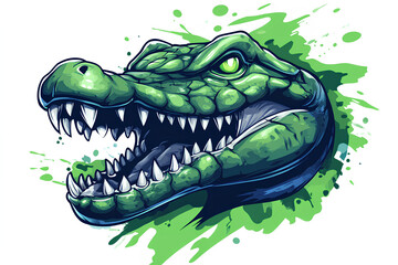 Sticker - crocodile mascot logo design watercolor