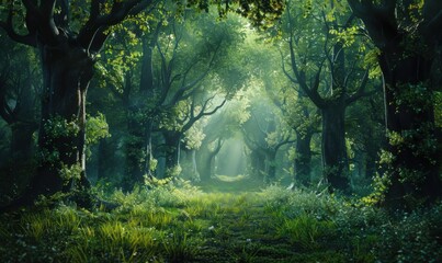 Canvas Print - Enigmatic Grove of Harmony, 4K hyperrealistic photo