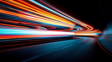 Poster - Dynamic technology interface showcasing abstract high-speed motion blur, emphasizing innovation and digital advancement, inviting exploration of limitless possibilities.