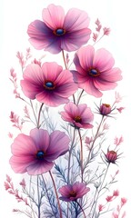 Canvas Print - a group of purple flowers

