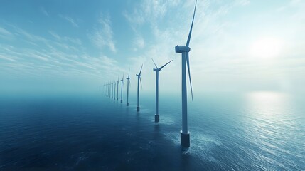 offshore wind farm on the open ocean