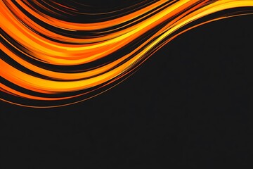 Wall Mural - Abstract Orange and Black Swirling Design