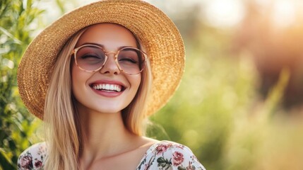 Smiling Woman in Summer