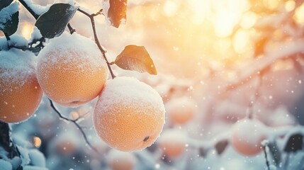 Poster - Snow-Covered Oranges.