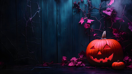 Canvas Print - background for halloween with pumpkin
