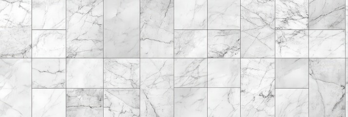 Sticker - White Marble Tile Seamless Pattern Background