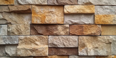 Sticker - Textured Stone Wall with Natural Color Variation