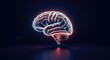 © mariiaplo - Illuminated Neon Brain Concept on Dark Background