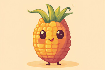 Canvas Print - cute corn character. cartoon illustration