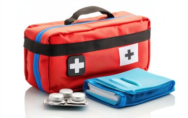 First Aid Kit isolated stock photo on white background 