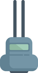 Poster - Illustration of a walkie talkie with antenna transmitting signals, in flat icon style