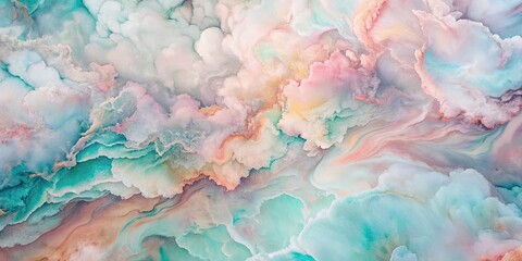 Poster - Pastel clouds swirl in a dreamy abstract painting.